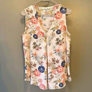 Rose + Olive Floral V-Neck Blouse